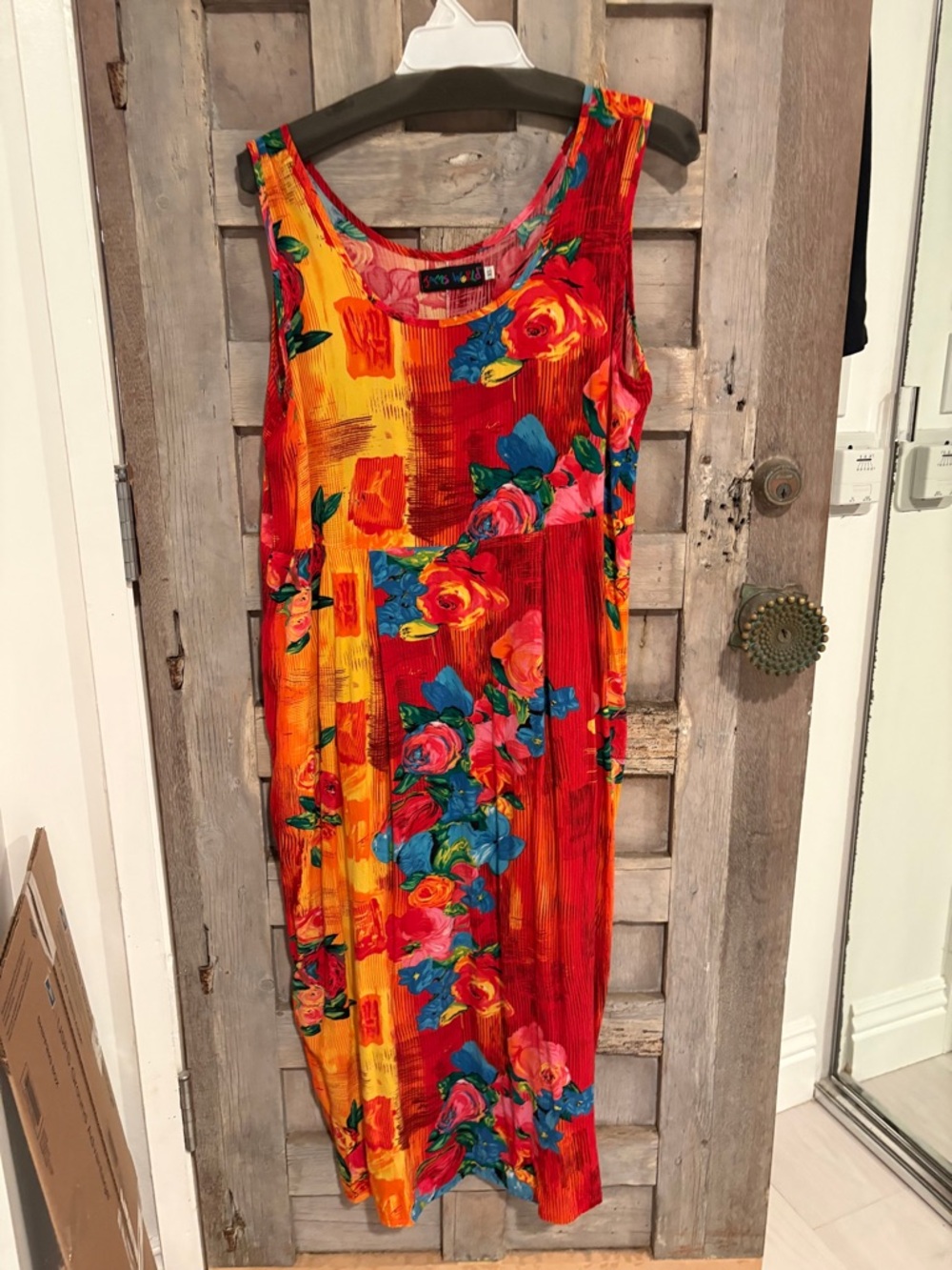 Vibrant jams world xl Red & Yellow Floral Sleeveless Maxi Dress